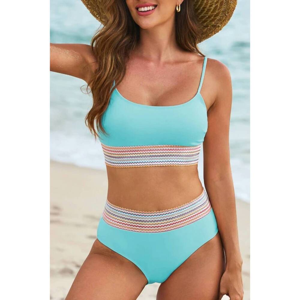 NEW LITTLE DAISY CLOSET paradise bikini top and bottom in blue
